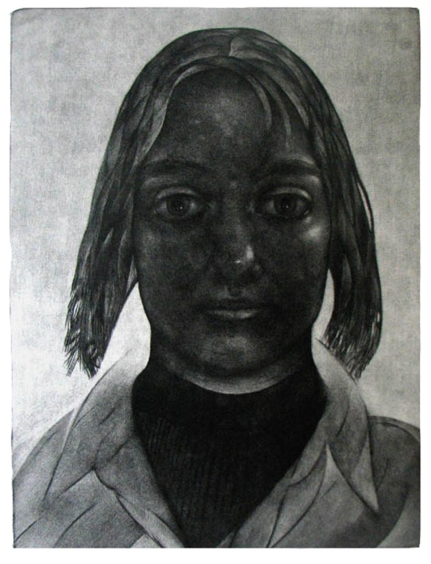 Autoportrét, mezzotinta 39x29 cm