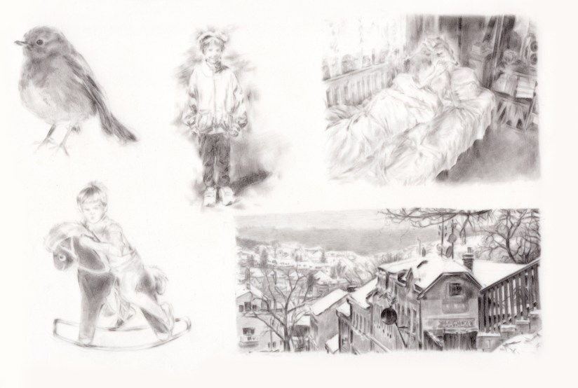 Myška Plyška, kresba tužkou 21x29 cm