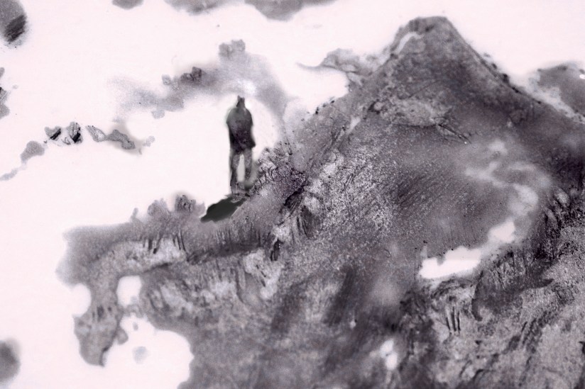 Hora, kresba zlatem na porcelán + Gimp, 2021